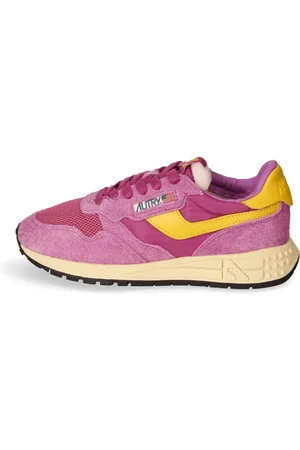 Autry Schoenen, Heren, Roze, 36 EU, Leer, Lage Sneaker van Leer, Nylon, Suède