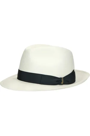 Borsalino Accessoires, Heren, Wit, 59 CM, Fijne Panama Hoed met Medium Rand
