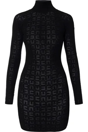 Elisabetta Franchi Kleedjes, Dames, Zwart, L, Zwarte Logo Mini-jurk met Diepe Halslijn