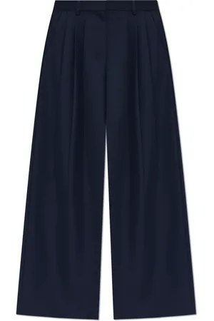 THEORY Broeken, Dames, Blauw, 2Xs, Wol, Geplooide broek