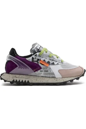RUN OF Schoenen, Dames, Veelkleurig, 39 EU, Katoen, Leren Sneakers met Memory Gel