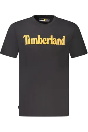 Timberland Tops, Heren, Zwart, XL, Katoen, Zwart Logo Print Crew Neck T-Shirt