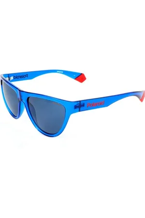 Polaroid Accessoires, Dames, Blauw, ONE Size, Blauwe Resin Gepolariseerde Zonnebril met UV-bescherming