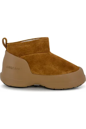 Moon Boot Schoenen, Dames, Bruin, 37 EU, Leer, Luna Lage Enkellaarsjes