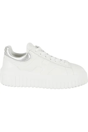 Hogan Schoenen, Dames, Wit, 38 EU, Leer, Streepjes Vetersneakers