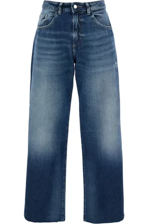 Icon Denim Jeans, Dames, Blauw, W27, Denim, Blauwe jeans met riemlussen en logopatch