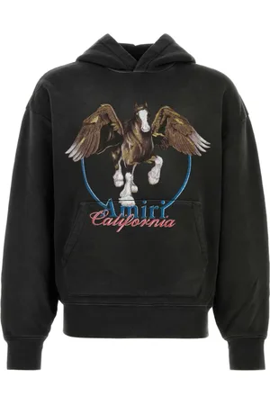 AMIRI Sweatshirts & Hoodies, Heren, Zwart, M, Katoen, Slate Katoenen Sweatshirt