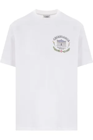 Casablanca Tops, Heren, Wit, M, Katoen, Sportief Wit Katoenen Jersey T-shirt