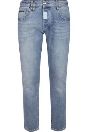 Philipp Plein Jeans, Heren, Blauw, W33, Denim, Hexagon Denim Jeans