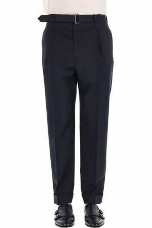 OFFICINE GENERALE Broeken, Heren, Blauw, XL, Wol, Blauwe Wollen Broek Hugo Model