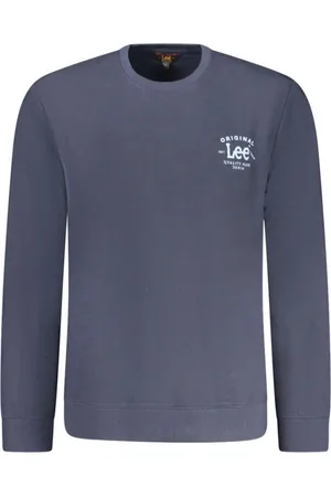 Lee Sweatshirts & Hoodies, Heren, Blauw, XL, Sweatshirt met geborstelde afwerking
