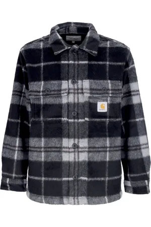 Carhartt Overhemden, Heren, Veelkleurig, S, Polyester, Geruite Fleece Shirt Zwart