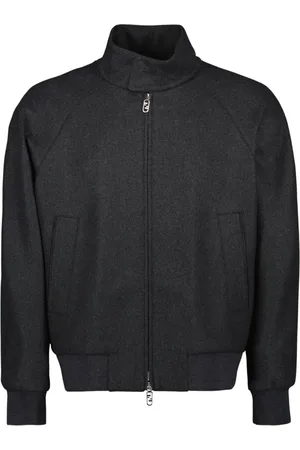 Fendi Jassen, Heren, Zwart, M, Kasjmier, Kasjmier bomberjack, grijs, stijlvol