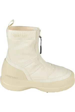 Moon Boot Schoenen, Dames, Wit, 38 EU, Leer, Witte Winterlaarzen