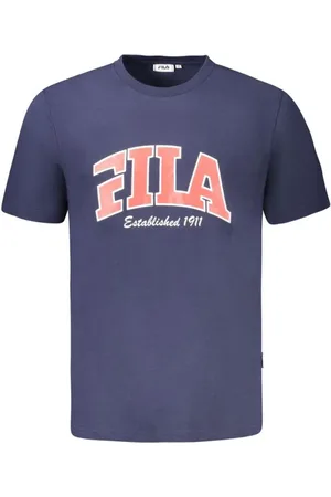 Fila Tops, Heren, Blauw, S, Grafisch T-shirt 1911 Fusion Stijl