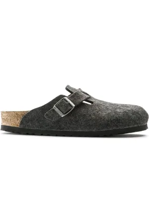 Birkenstock Schoenen, Heren, Grijs, 42 EU, Wol, Wool Regular Anthracite Muilen
