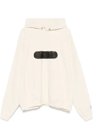 GALLERY DEPT. Sweatshirts & Hoodies, Heren, , S, Katoen, Crème Witte Hoodie Grafische Print