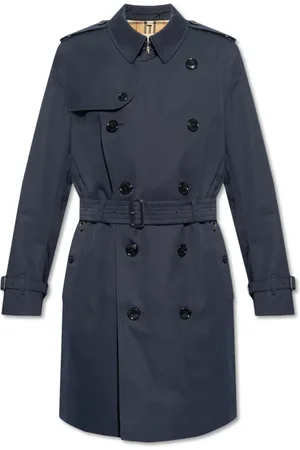 Burberry Mantels, Heren, Blauw, 2Xl, Katoen, Kensington Mid Trenchcoat