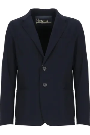 HERNO Jassen, Heren, Blauw, XL, Blauwe Scuba Jas Peak Revers