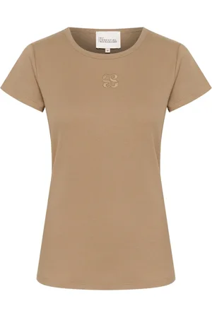 My Essential Wardrobe Tops, Dames, , XL, Katoen, Sepia Tint Tee Top Korte Mouw