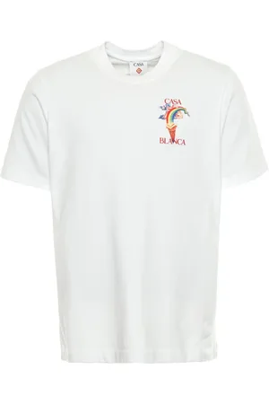 Casablanca Tops, Heren, Wit, M, Katoen, Diamond Column T-Shirt