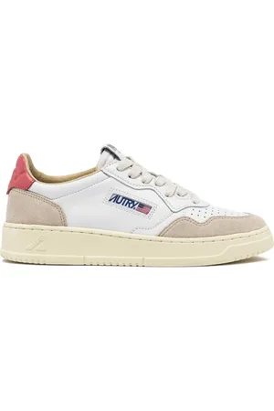 Autry Schoenen, unisex, Veelkleurig, 37 EU, Leer, Vintage-geïnspireerde lage sneakers met leer en suède