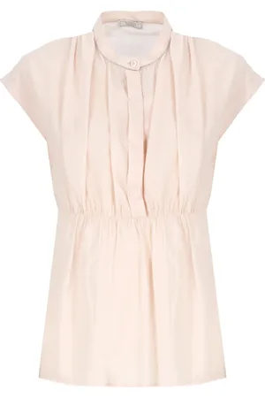 PESERICO SIGN Blouses & Shirts, Dames, Roze, S, Katoen, Roze Katoenen Blouse met Helder Details