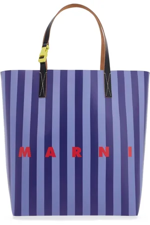 Marni Tassen, Heren, Blauw, ONE Size, Striped Tribeca Tote Bag