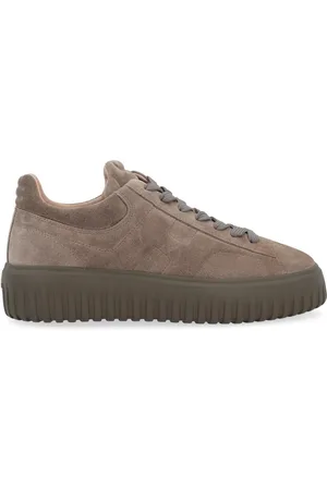 Hogan Schoenen, Heren, Bruin, 40 EU, Leer, H-Stripes Allaccaito Fashion Sneakers