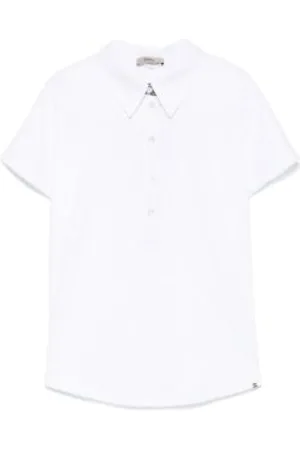 HERNO Tops, Dames, Wit, L, Katoen, Katoenen Polo Shirt