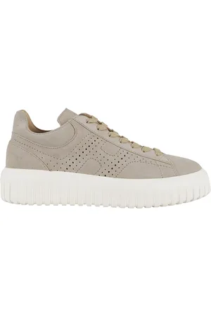 Hogan Schoenen, Heren, Bruin, 39 EU, Leer, Bruine Veterschoenen met Zichtbare Stiksels