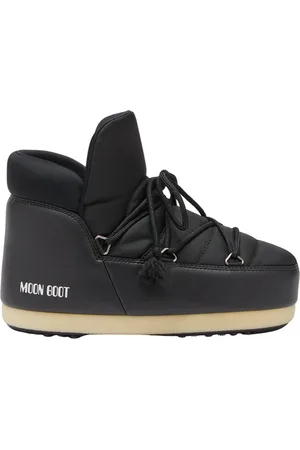 Moon Boot Schoenen, Dames, Zwart, 35 EU, Leer, Geïsoleerde Waterdichte Laars met Nylon Pompen