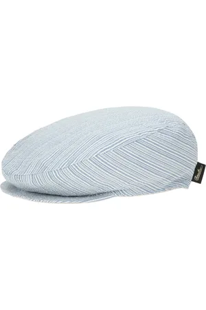 Borsalino Accessoires, unisex, Blauw, M, Katoen, Omkeerbare Platte Baret