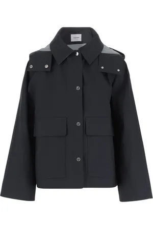 YVES SALOMON Jassen, Dames, Blauw, S, Katoen, Navy Capuchonjack Katoenen Stof