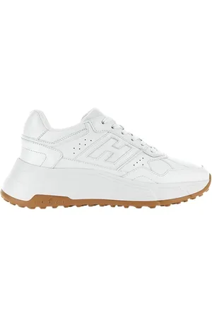 Hogan Schoenen, Dames, Wit, 38 EU, Italiaanse leren sneakers met memory foam