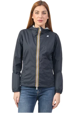 K-Way Jassen, Dames, Blauw, XS, Nylon, Blauwe Omkeerbare Slim Fit Jas Lily