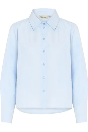 My Essential Wardrobe Blouses & Shirts, Dames, Blauw, 3Xl, Kasjmier, Kasjmier Blauwe Overhemdblouse