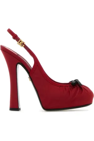 Dolce & Gabbana Schoenen, Dames, Rood, 37 EU, Satijn, Rode Satijnen Hoge Hak Pumps
