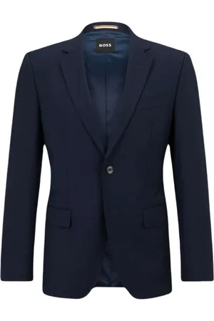 HUGO BOSS Jassen, Heren, Blauw, S, Wol, American Set Blazer