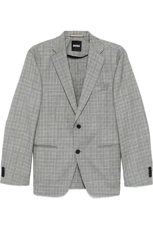 HUGO BOSS Jassen, Heren, Grijs, L, Wol, Stijlvolle Blazer