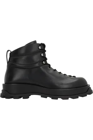 Jil Sander Schoenen, Heren, Zwart, 42 EU, Leer, Wandel Enkelboot