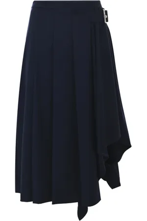 Kocca Rokken, Dames, Blauw, M, Asymmetrische plooirok met riem