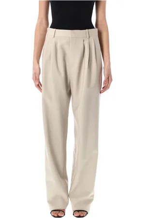 Saint Laurent Broeken, Dames, , S, Wol, Wide-Leg Wool Broeken