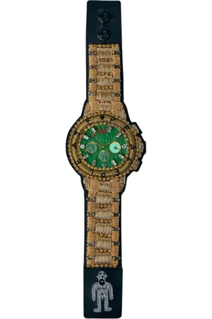 WALTER VAN BEIRENDONCK Accessoires, Heren, Geel, ONE Size, Horloge Motief Vredesarmband