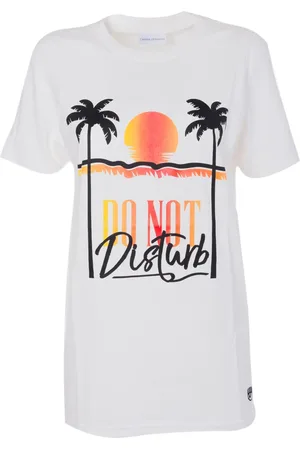 Chiara Ferragni Tops, Dames, Wit, S, Katoen, Palmbeach T-Shirt