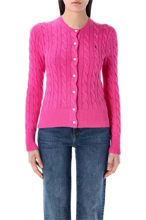 Ralph Lauren Truien, Dames, Roze, L, Katoen, Kabelgebreid vest