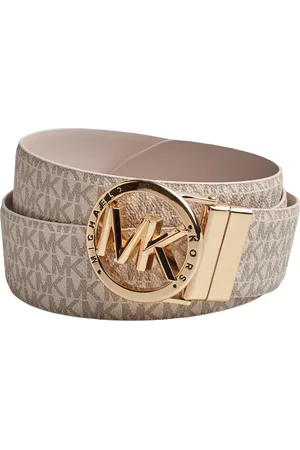 Michael Kors Accessoires, Dames, , L, Leer, Omkeerbare Logo Print Leren Riem