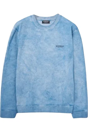 Dondup Sweatshirts & Hoodies, Heren, Blauw, L, Stijlvol Sweatshirt