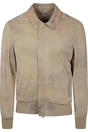 GIORGIO BRATO Jassen, Heren, Bruin, L, Suede Bomber Shirt Hals
