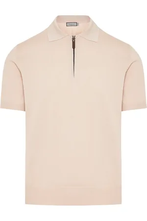 CANALI Tops, Heren, , L, Katoen, Ritssluiting Polo Shirt in Katoen